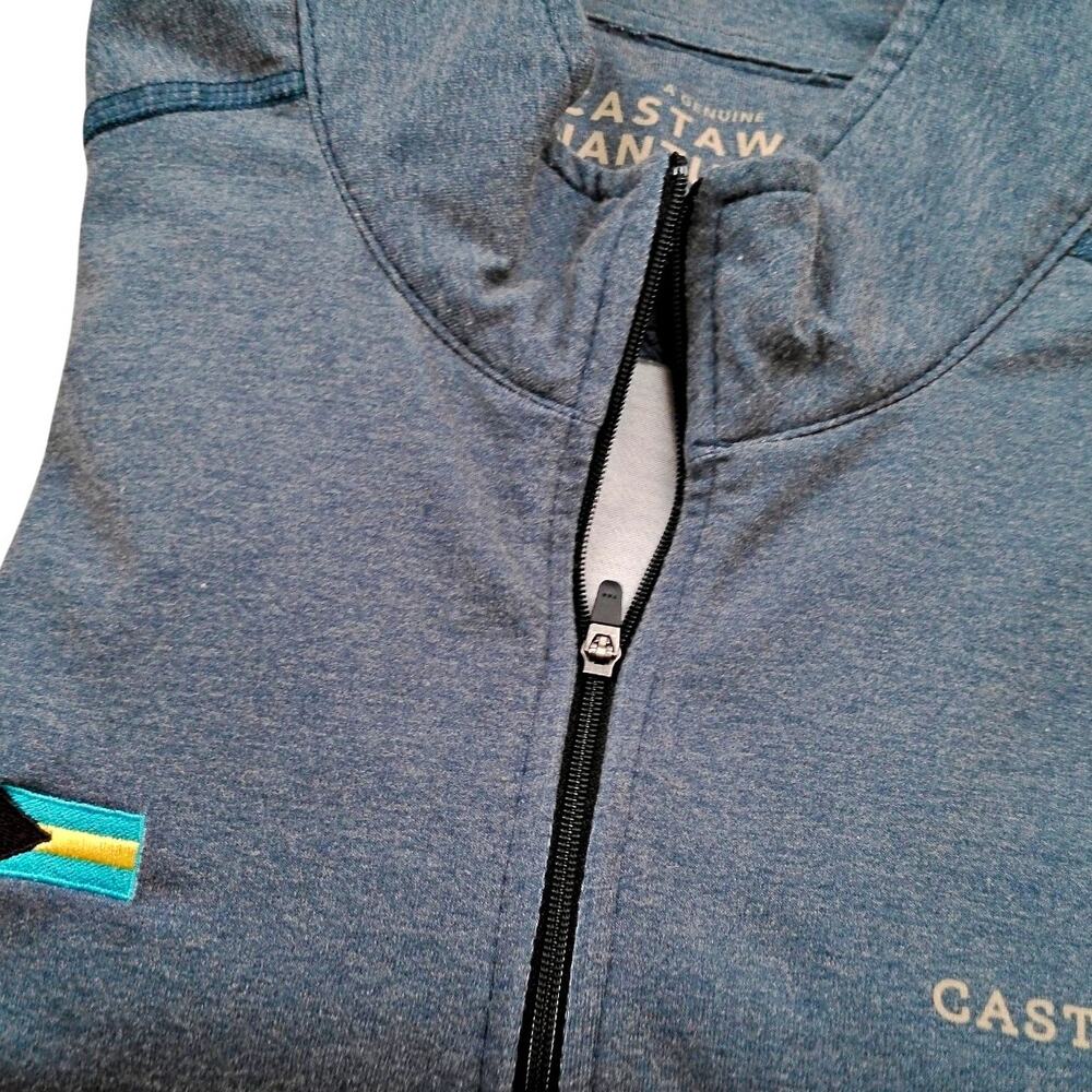 Castaway Nantucket 1/4 Zip Heather Blue Performance Pullover Men's 2XL